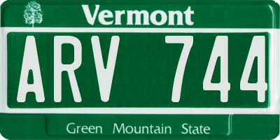 VT license plate ARV744