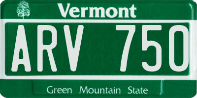VT license plate ARV750