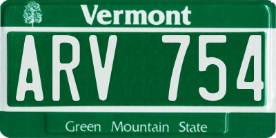 VT license plate ARV754