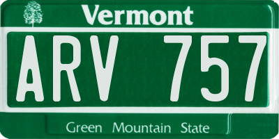 VT license plate ARV757