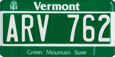 VT license plate ARV762