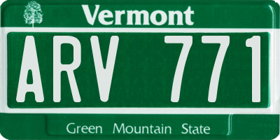 VT license plate ARV771