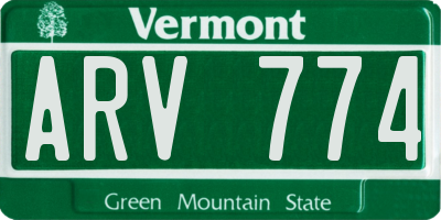 VT license plate ARV774