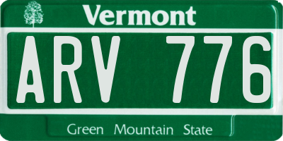 VT license plate ARV776