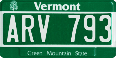 VT license plate ARV793