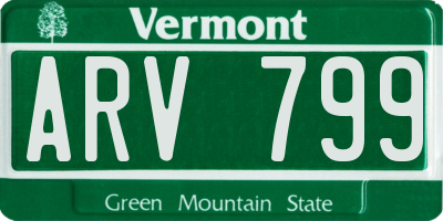 VT license plate ARV799