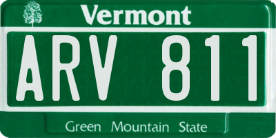 VT license plate ARV811