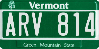 VT license plate ARV814