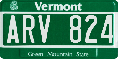 VT license plate ARV824