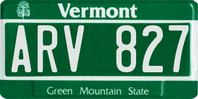 VT license plate ARV827