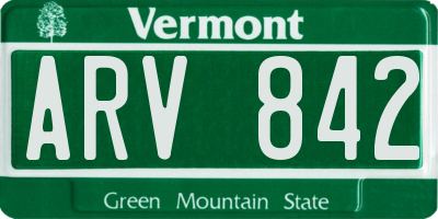 VT license plate ARV842