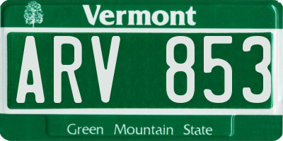 VT license plate ARV853