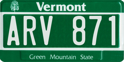VT license plate ARV871