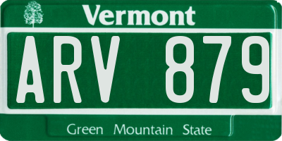 VT license plate ARV879