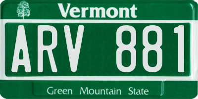 VT license plate ARV881