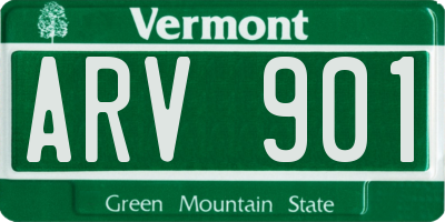 VT license plate ARV901