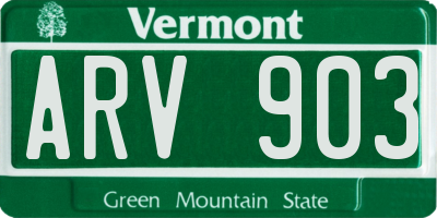 VT license plate ARV903
