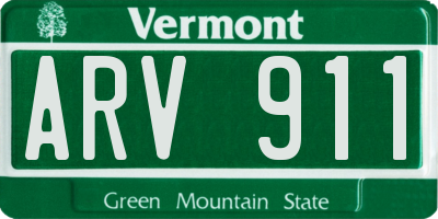 VT license plate ARV911