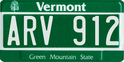 VT license plate ARV912