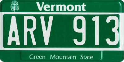 VT license plate ARV913