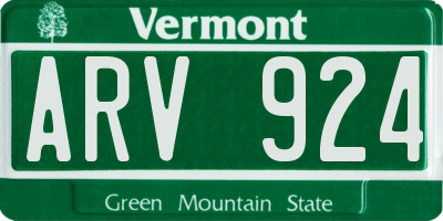 VT license plate ARV924
