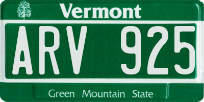 VT license plate ARV925