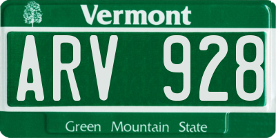 VT license plate ARV928