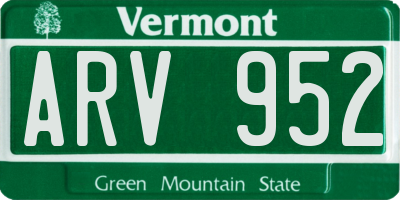 VT license plate ARV952