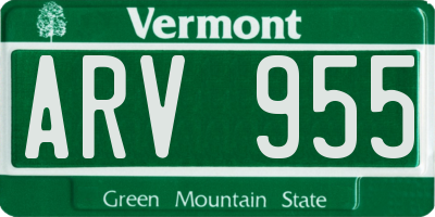 VT license plate ARV955
