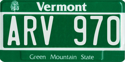 VT license plate ARV970