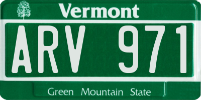 VT license plate ARV971