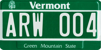 VT license plate ARW004