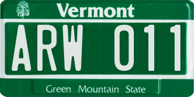 VT license plate ARW011