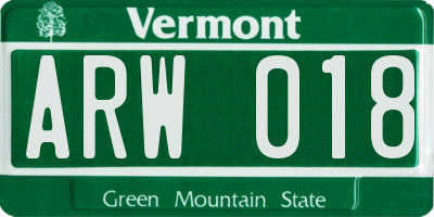VT license plate ARW018