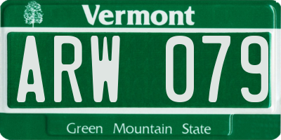 VT license plate ARW079