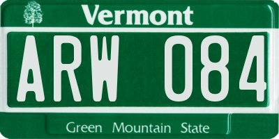 VT license plate ARW084