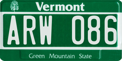 VT license plate ARW086