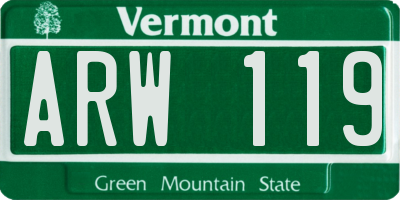 VT license plate ARW119