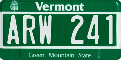 VT license plate ARW241