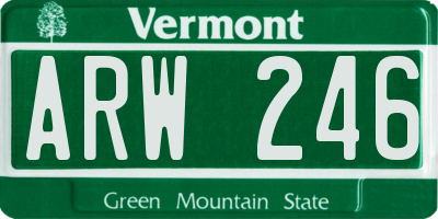 VT license plate ARW246
