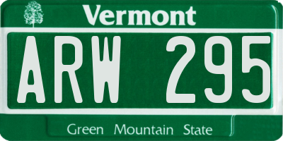 VT license plate ARW295