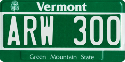 VT license plate ARW300