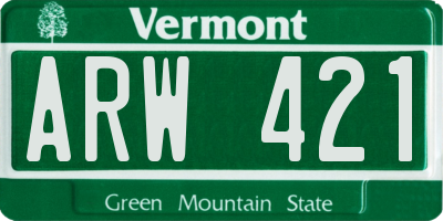 VT license plate ARW421