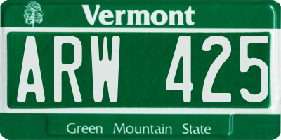 VT license plate ARW425