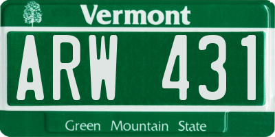VT license plate ARW431