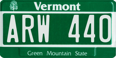 VT license plate ARW440