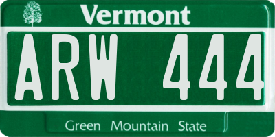 VT license plate ARW444