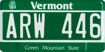 VT license plate ARW446