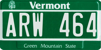 VT license plate ARW464