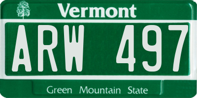 VT license plate ARW497